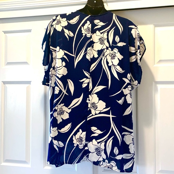 Kona Sol Floral Navy Swim Beach Cover-Up, size XL - Picture 7 of 9